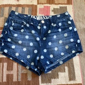 Re-washed Brand polkadotted Jean shorts size 7
